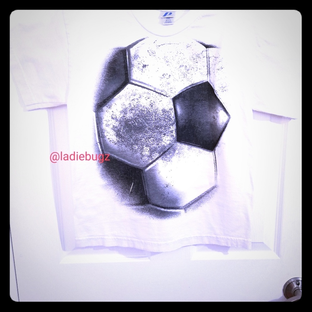 Cool T-shirt Soccer Ball Graphic Short Sleeve